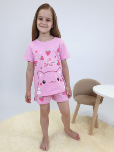 Пижама для девочки (фуфайка и шорты)