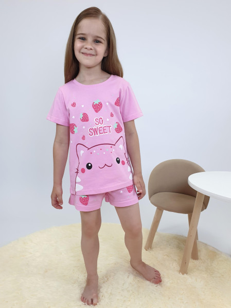Пижама для девочки (фуфайка и шорты)