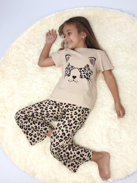 Пижама для девочки (фуфайка и брюки)