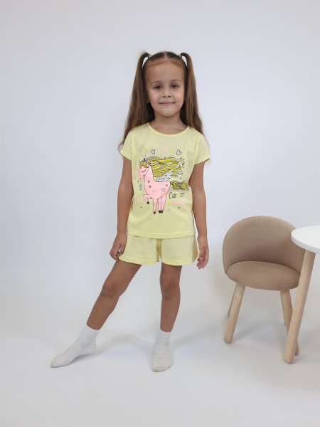 Пижама для девочки (фуфайка и шорты)