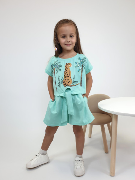 Комплект для девочки (фуфайка+шорты)