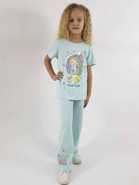 Пижама для девочки (фуфайка и брюки)