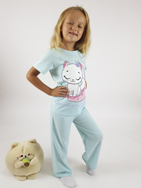 Пижама для девочки (фуфайка и брюки)