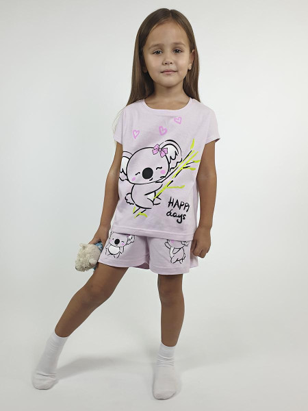 Пижама для девочки (фуфайка и шорты)