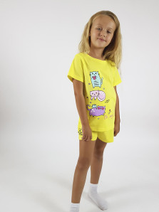 Пижама для девочки (фуфайка и шорты)