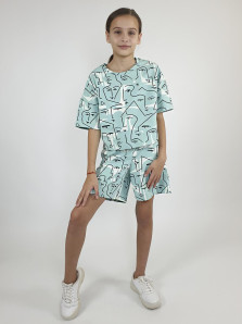 Комплект для девочки (фуфайка+ шорты)