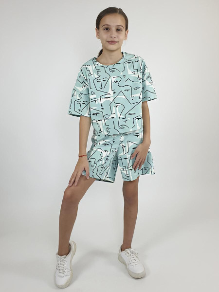 Комплект для девочки (фуфайка+ шорты)