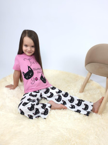 Пижама для девочки (фуфайка и брюки)