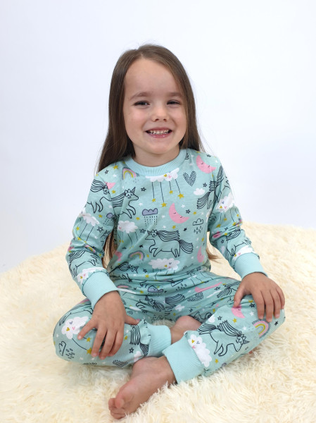 Пижама для девочки (фуфайка и брюки)