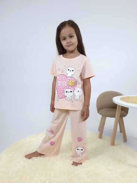 Пижама для девочки (фуфайка и брюки)