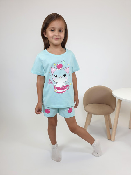 Пижама для девочки (фуфайка и шорты)