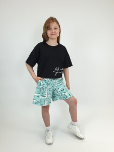 Комплект для девочки (фуфайка+ шорты)