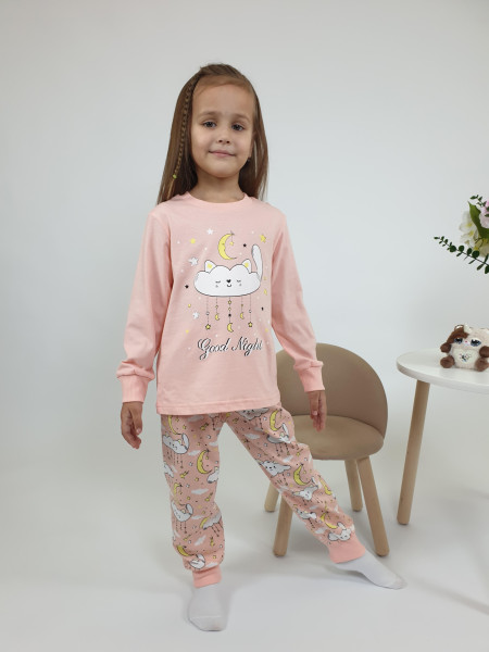 Пижама для девочки (фуфайка и брюки)