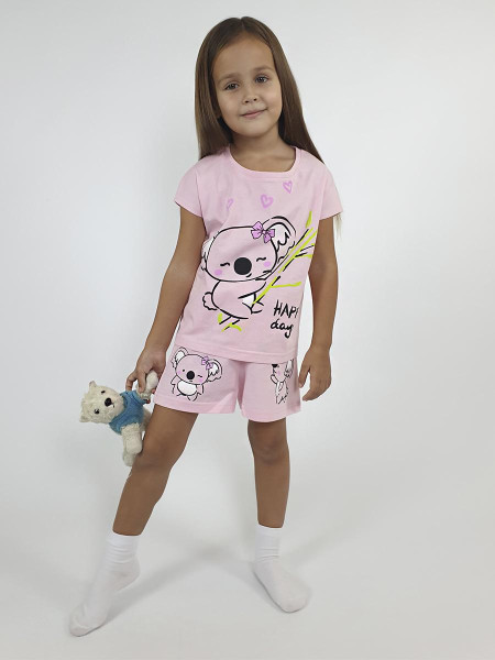 Пижама для девочки (фуфайка и шорты)