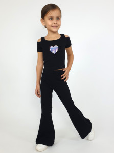 Комплект для девочки (джемпер(фуфайка)+брюки)