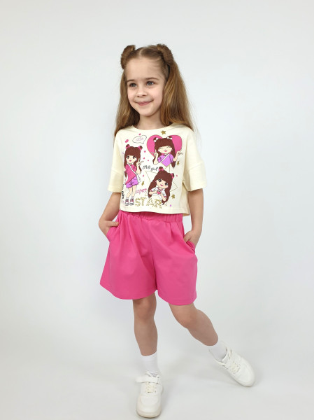 Комплект для девочки (джемпер+ шорты)