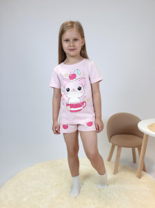 Пижама для девочки (фуфайка и шорты)