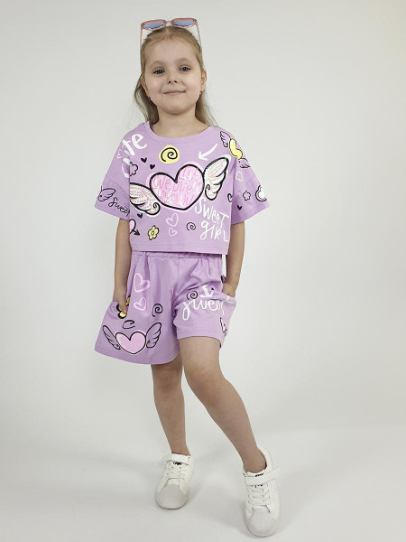 Комплект для девочки (фуфайка+ шорты)