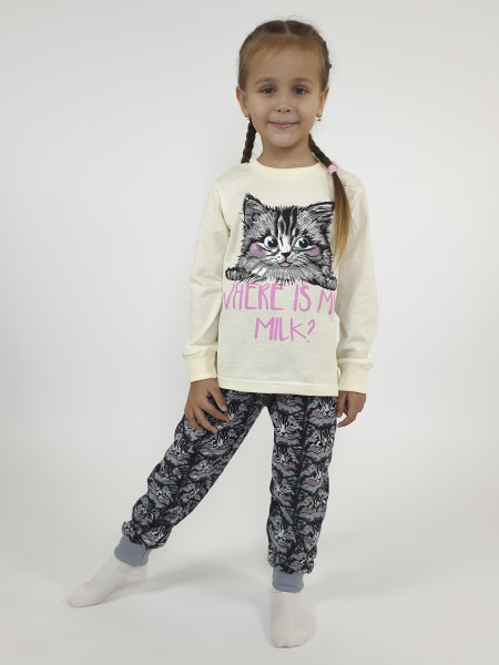 Пижама для девочки (фуфайка и брюки)