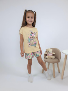 Пижама для девочки (фуфайка и шорты)