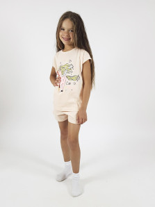 Пижама для девочки (фуфайка и шорты)