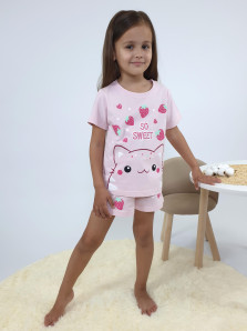 Пижама для девочки (фуфайка и шорты)