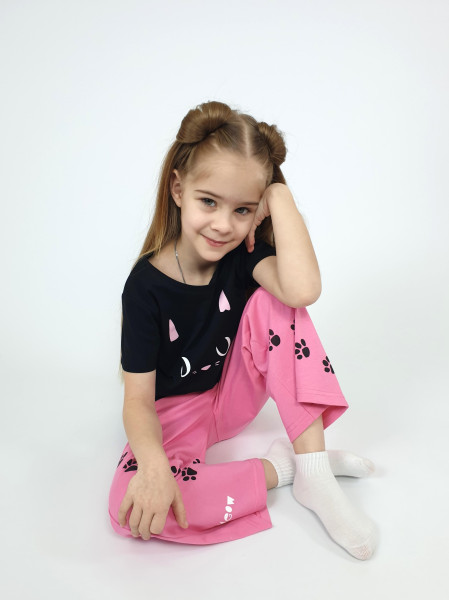 Пижама для девочки (фуфайка и брюки)
