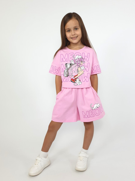 Комплект для девочки (фуфайка+шорты)