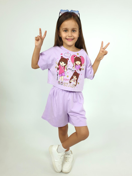 Комплект для девочки (джемпер+ шорты)