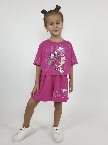 Комплект для девочки (фуфайка+шорты)