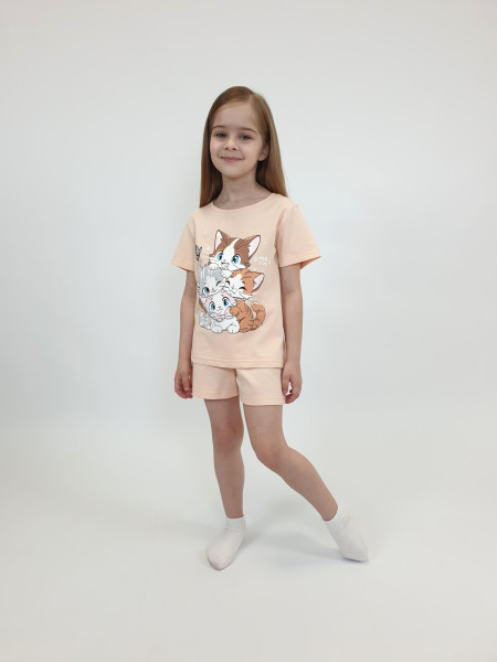 Пижама для девочки (фуфайка и шорты)