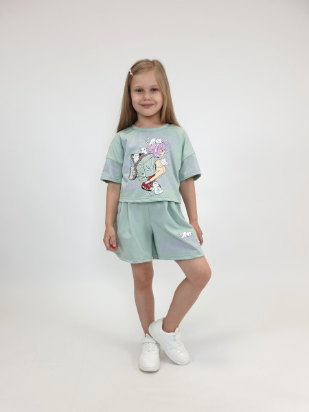 Комплект для девочки (джемпер+шорты)