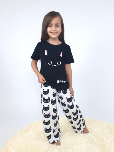 Пижама для девочки (фуфайка и брюки)