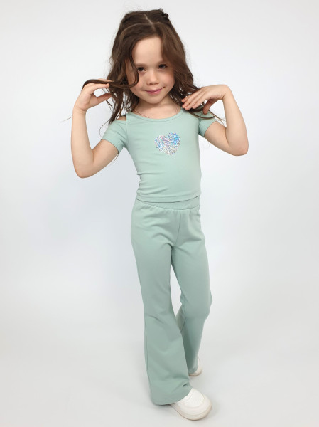 Комплект для девочки (джемпер(фуфайка)+брюки)