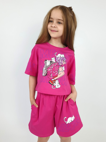 Комплект для девочки (фуфайка+шорты)