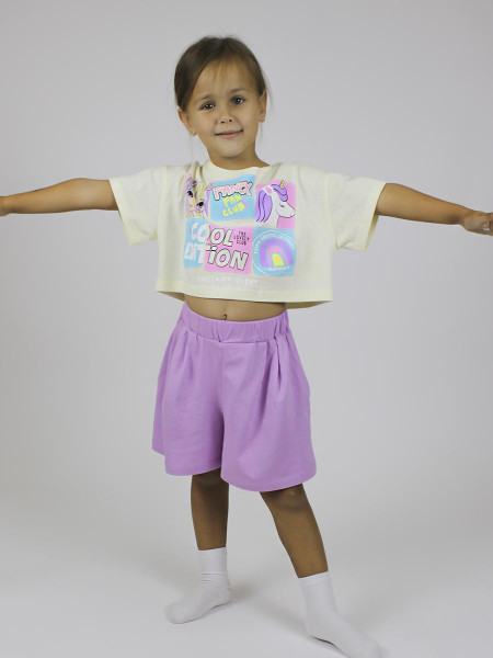 Комплект для девочки (фуфайка+шорты)