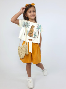 Комплект для девочки (фуфайка+шорты)