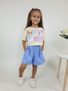 Комплект для девочки (фуфайка и шорты)