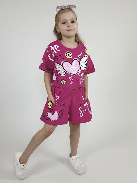 Комплект для девочки (фуфайка+ шорты)