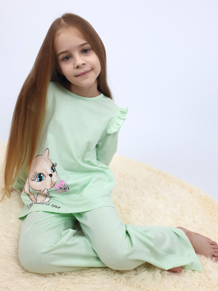 Пижама для девочки (фуфайка и брюки)